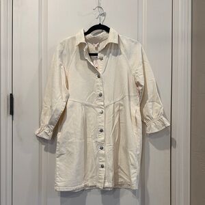 Cream Button-Up Shirt Dress girls XL